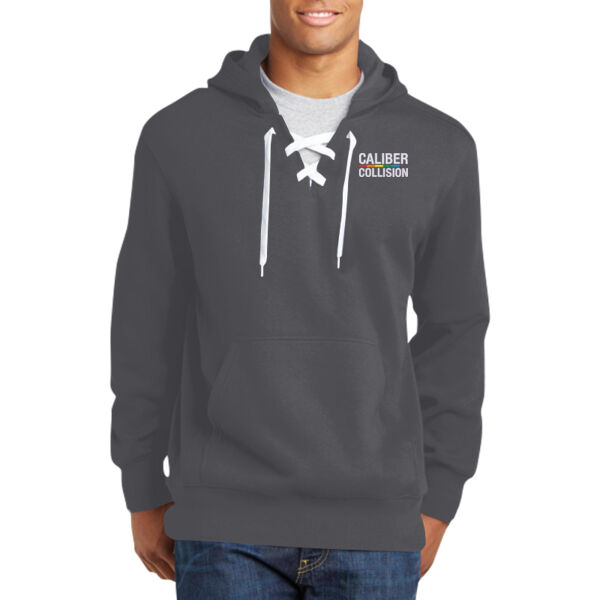 Lace Up Pullover Hooded Sweatshirt Thumbnail